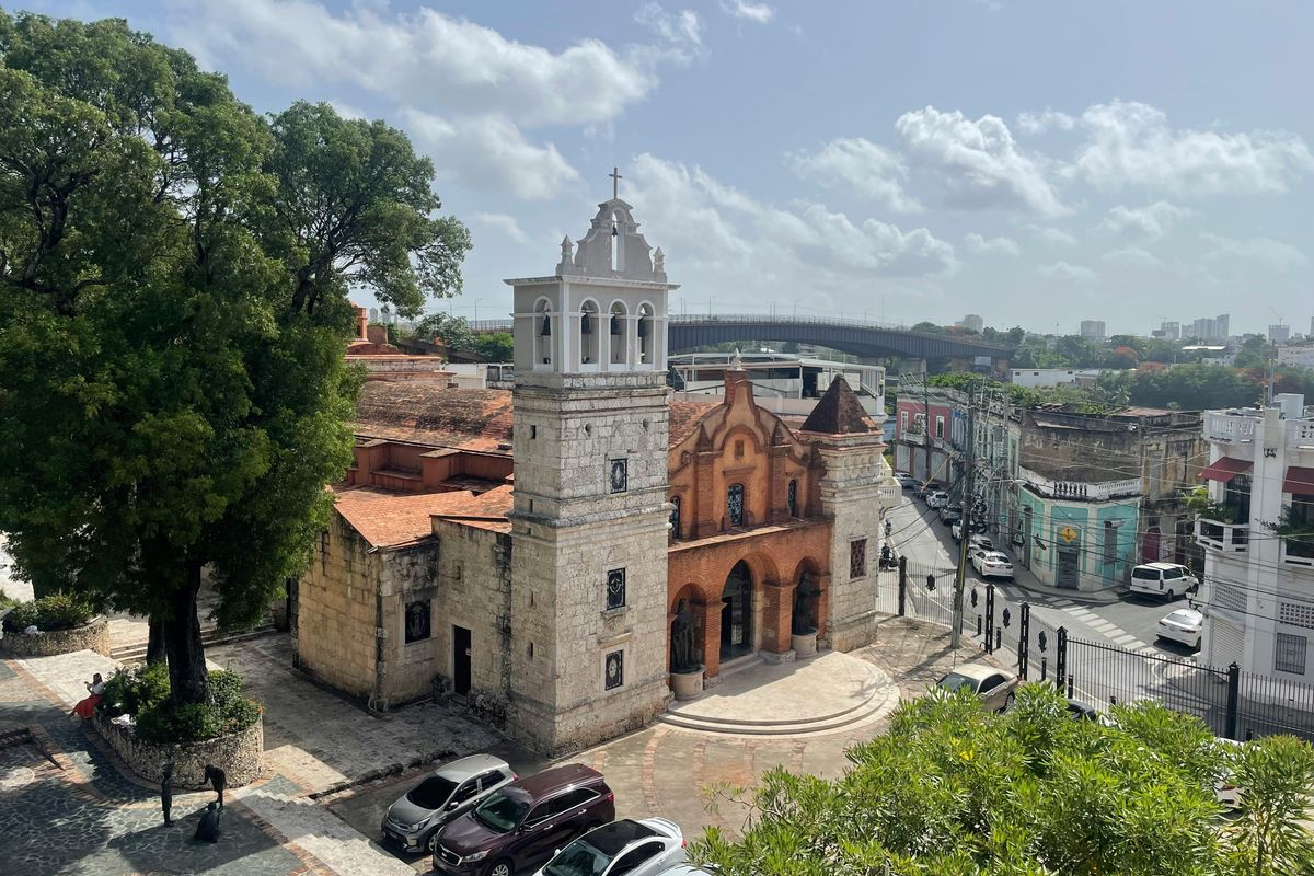 Colonial church and historic buildings in Panama City, Panama