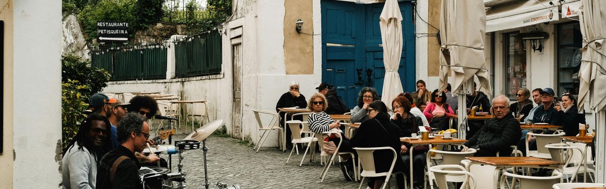 A café terrace in Lisbon, Portugal